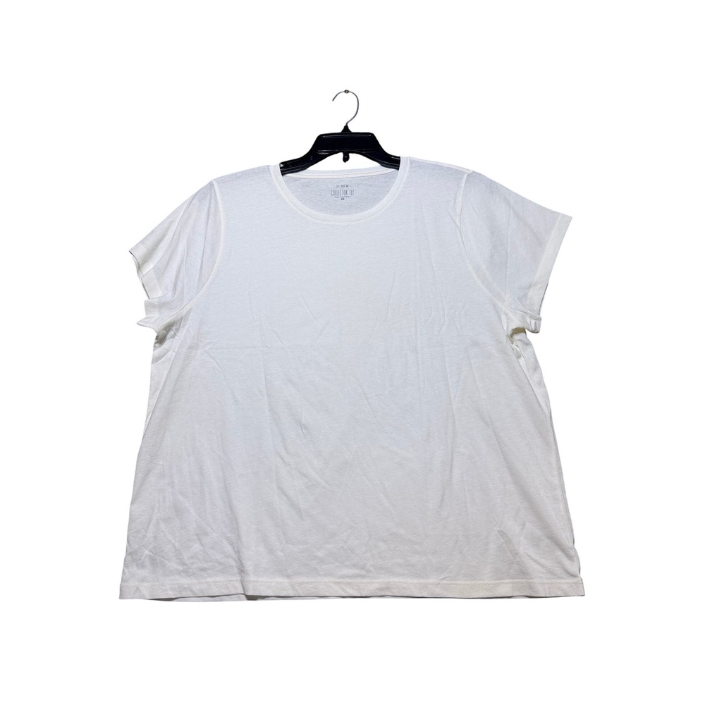 J.Crew Collector Tee Women 2X White Excellent Short Sleeve Crew Neck Cotton